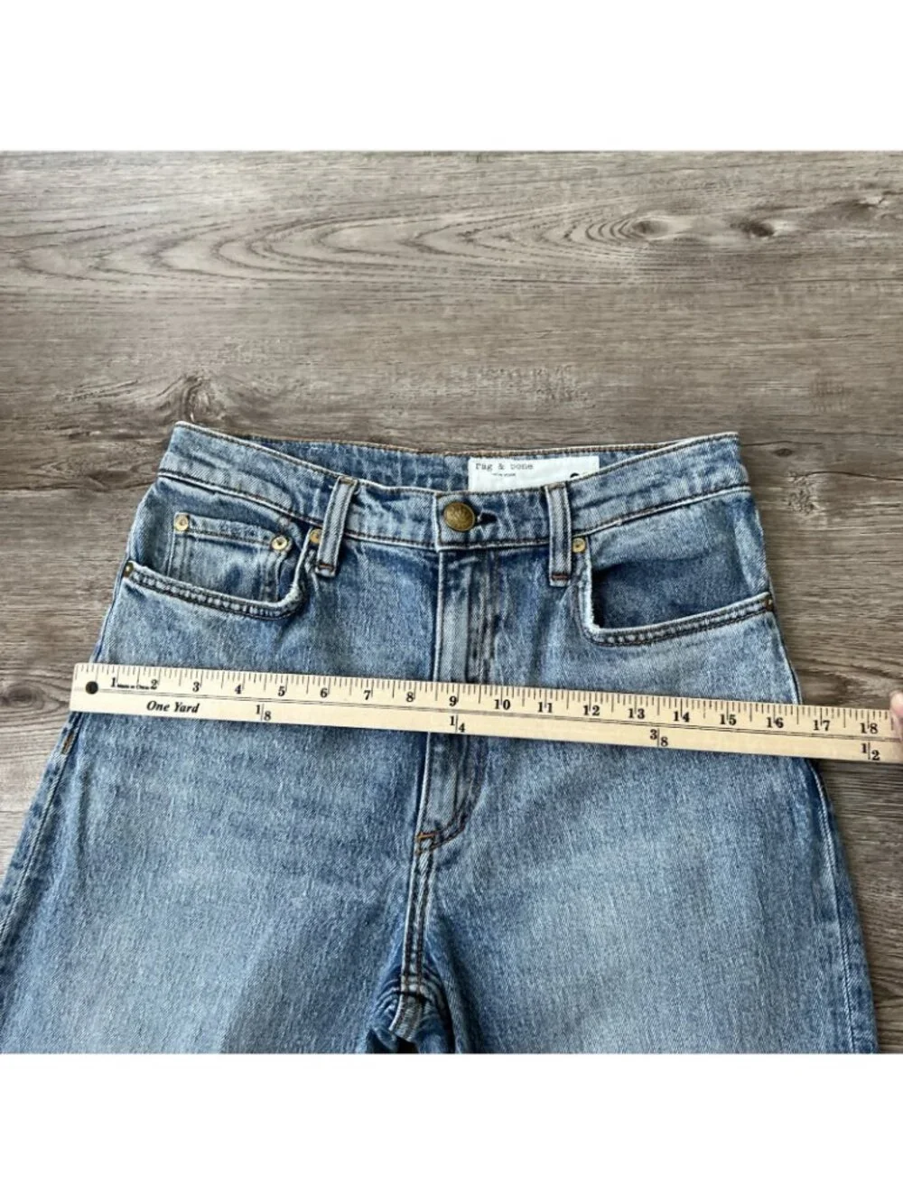 Rag Bone Wren High Rise Slim Straight Jeans Womens 28 Riley Distressed‎ Raw Hem